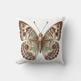 Cojín Decorativo Naturaleza botánica de mariposa inspirada en el ar