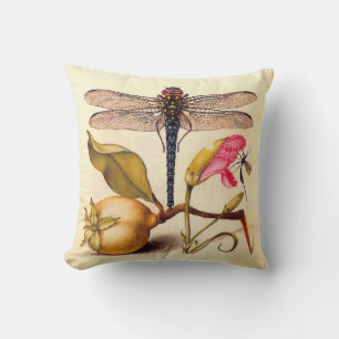Cojín Decorativo Naturaleza Botánica Libélula Fauna Hoefnagel Arte