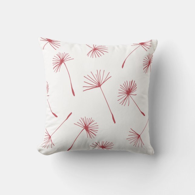 Cojín Decorativo Naturaleza - Dandelions in fuschia (Anverso)