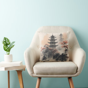 Cojín Decorativo Naturaleza del edificio asiático