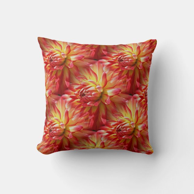 Cojín Decorativo Naturaleza del patrón de flores de Dahlia roja (Anverso)