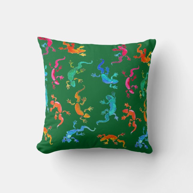 Cojín Decorativo Naturaleza ecológica de los reptiles de Gecko (Anverso)