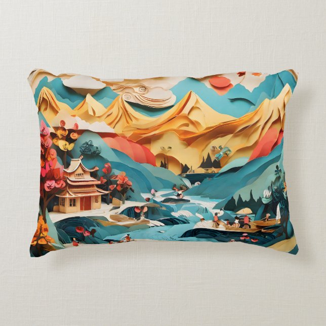 Cojín Decorativo Naturaleza en capas (Anverso)
