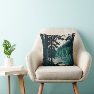 Cojín Decorativo Naturaleza Lake Vintage Cottage Pill Throw