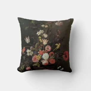 Cojín Decorativo Naturaleza muerta floral barroca vintage de flores