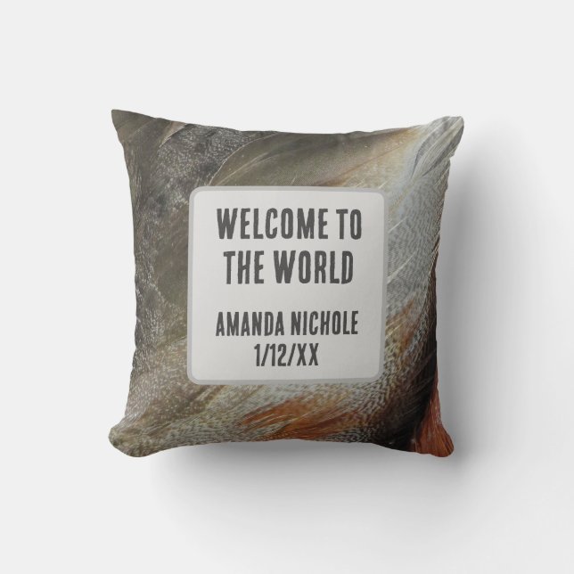 Cojín Decorativo Naturaleza Nursery Foto De Pájaro Género Neutral (Anverso)