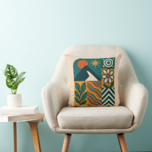 Cojín Decorativo Naturaleza retro Resumen Floral geométrica moderni