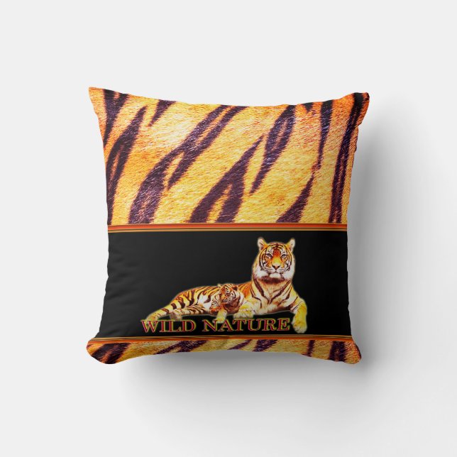 Cojín Decorativo NATURALEZA SALVAJE - colección de diseño TIGER (Anverso)