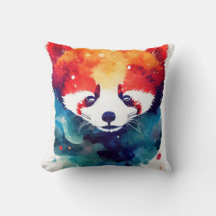 Cojín Decorativo Naturaleza salvaje Panda roja Color animal Pintura