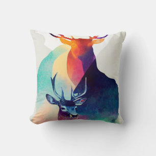 Cojín Decorativo Naturaleza salvaje Stag Deer Colores animales Pint