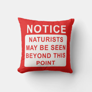 Cojín Decorativo Naturistas - Signo de advertencia