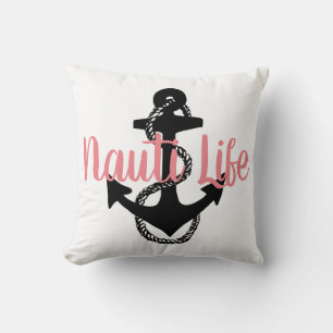 Cojín Decorativo NAUTI LIFE náutico divertido con ancla  