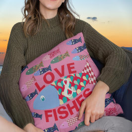 Cojín Decorativo Náutica con temática de pescado Cute Comfy amor