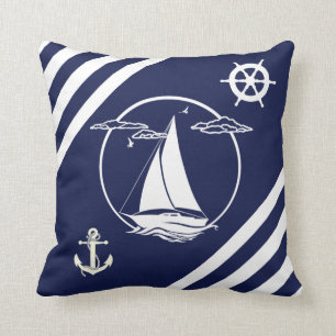 Cojín Decorativo Náutica/velero/anclaje/banda 2