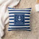 Cojín Decorativo Nautical Anchor Bote Nombre Marina Banda Azul (Blanket)
