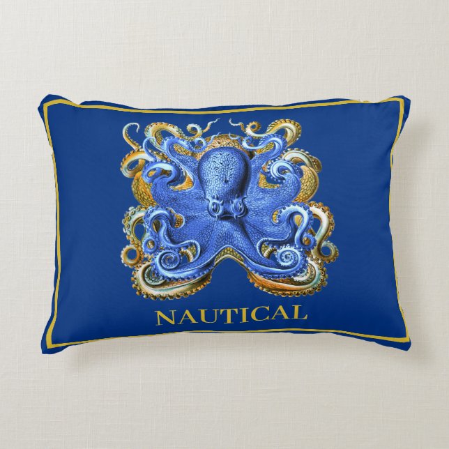 Cojín Decorativo Nautical Bote Beach House Octopus Personal Marine (Anverso)