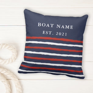 Cojín Decorativo Nautical Nautical Blue Red White Stripes