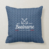 Nautical Personalized Bote Name Blue Wool