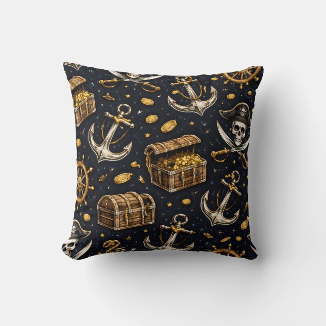 Cojín Decorativo Nautical Pirate Pattern Pillow (Anverso)