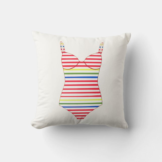 Cojín decorativo Nautical Stripe Swimsuit (Anverso)