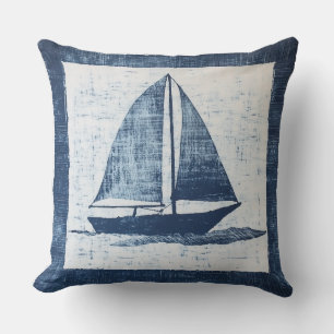 Cojín decorativo Náutico Azul y Blanco