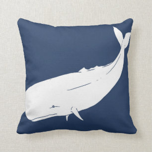 Cojín decorativo náutico de la ballena