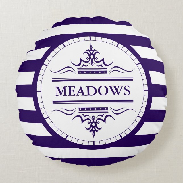 Cojín decorativo Náutico Elegante Azul de la Marin (Anverso)