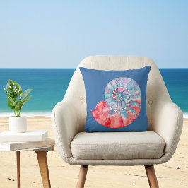 Cojín Decorativo Nautilus gris rojo azul