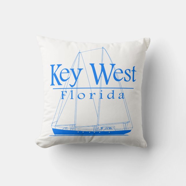 Cojín Decorativo Navegación azul de Key West (Anverso)