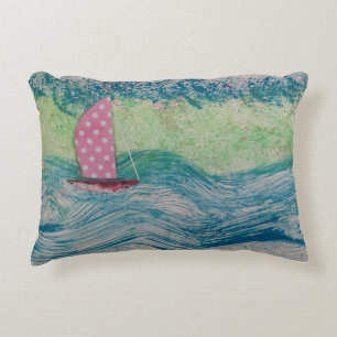 Cojín Decorativo Navegación Rosada Polkadot