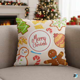 Cojín Decorativo Navidad Alegre Ilustrativa Colorida y Elegante