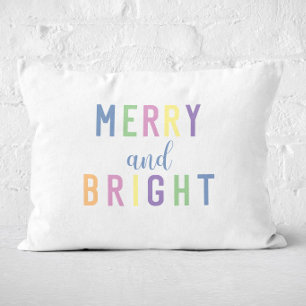 Cojín Decorativo Navidad Alegre y Brillante en Colores Pastel