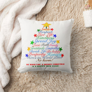 Cojín Decorativo Navidad Año Nuevo Estrellas Coloridas APELLIDO