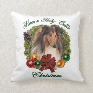 Cojín Decorativo Navidad áspero del collie