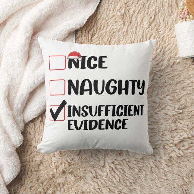 Cojín Decorativo Navidad Bien Mal Evidencia Insuficiente  (Manta)