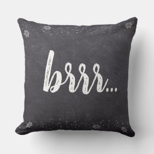 Cojín Decorativo Navidad, Brrr. , copos de nieve, pizarra