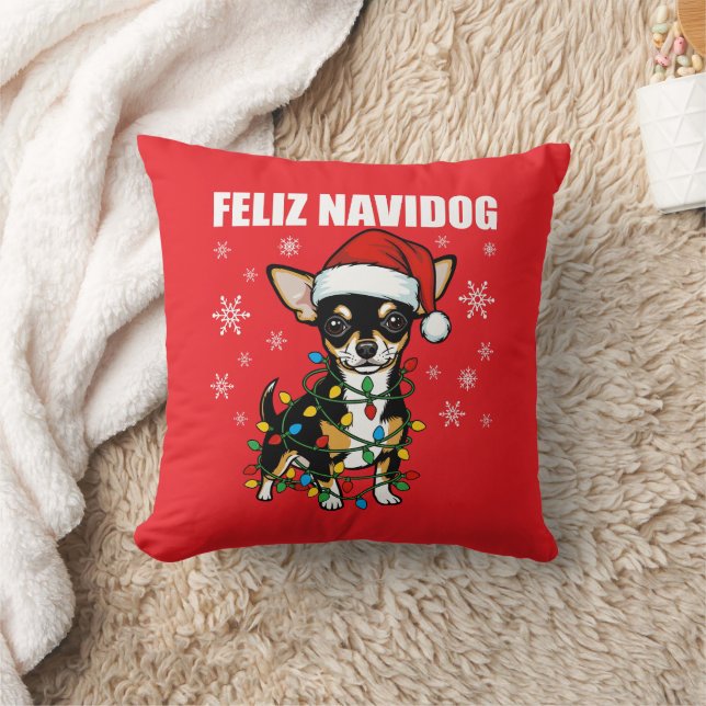 Cojín Decorativo Navidad Chihuahua (Manta)