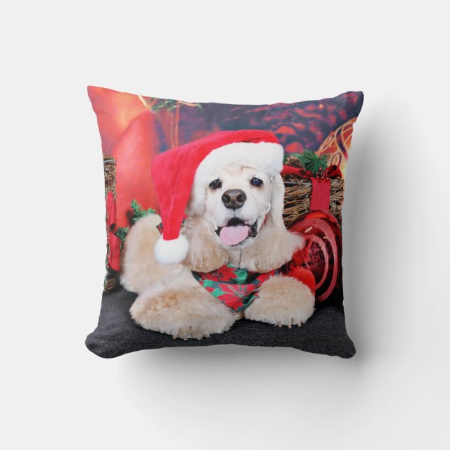 Cojín Decorativo Navidad - cocker spaniel - Tobey (Anverso)