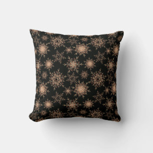 Cojín Decorativo Navidad, Copos de nieve dorados, invierno, año nue