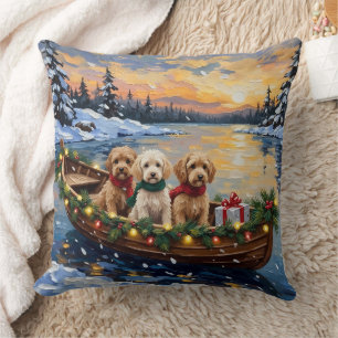 Cojín Decorativo Navidad de barco de Cockapoo