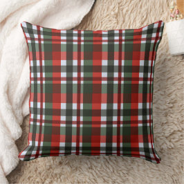 Cojín Decorativo Navidad de Cuadro Rojo y Verde