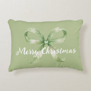 Cojín Decorativo Navidad de lazo verde aguacate