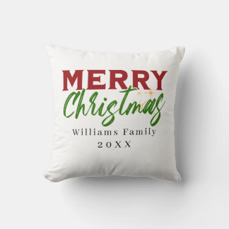 Cojín Decorativo Navidad de nombre de familia personalizado Pillow