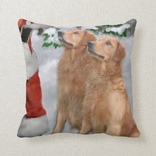 Cojín Decorativo Navidad del golden retriever