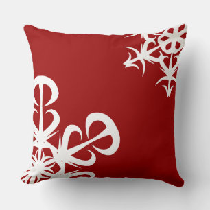 Cojín Decorativo Navidad Elegante Copo de Nieve Blanco