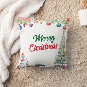Cojín Decorativo Navidad en acuarela