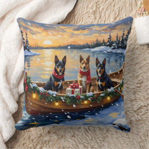 Cojín Decorativo Navidad en Barco con Malinois Belga