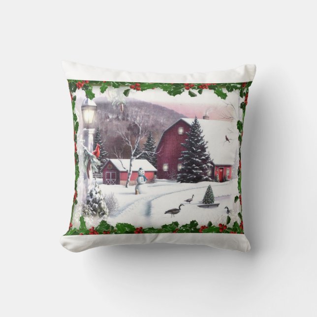 Cojín Decorativo Navidad en la granja (Anverso)