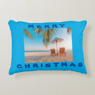 COJÍN DECORATIVO "NAVIDAD EN LA PLAYA*