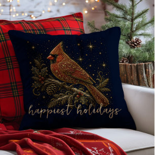 Cojín Decorativo Navidad en las Estrellas   Cardenal Rojo